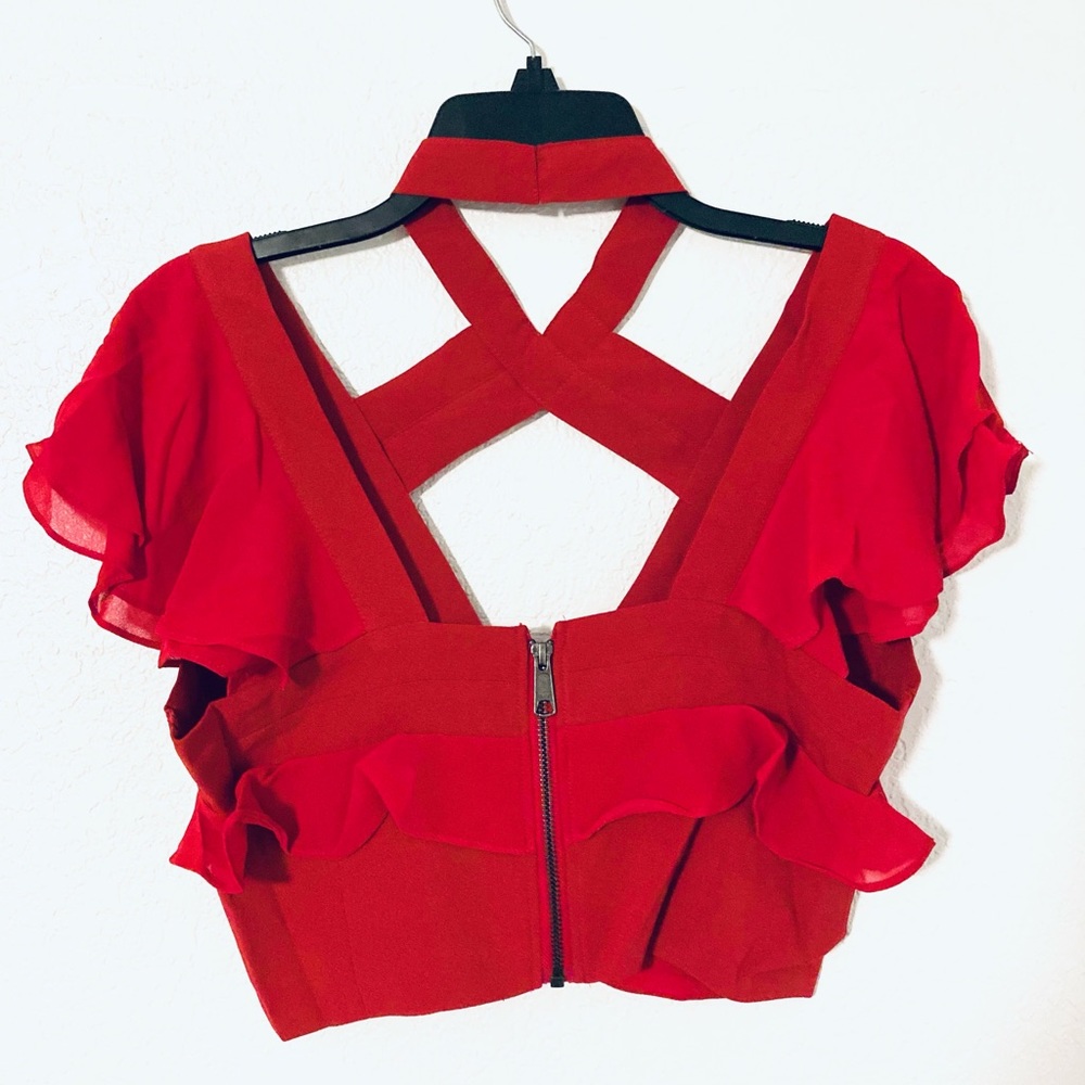 Nasty Gal Halter Top (Tango Red) - Picture 5 of 7